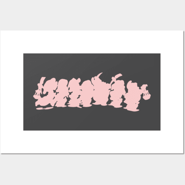 Seven Dwarf Millennial Pink Wall Art by FandomTrading